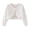 Defina o xale das mulheres de malha de malha de algodão da bola de algodão e suéter de outono Baby com mangas compridas jaqueta fina q240508