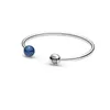 Genuino s925 sterling argento in forma pandora argento blu terra bracciale stella a stella luna aperto bead bead love cuore blu cristallo per 184L per 184L