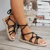 Sandales Summer Rome Cross Strap Fémeuses Femmes Femme Femelles Casual Ladies String Beach Flip Flops Sandalias de Mujer