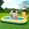 Children Swimming Pool Inflatable Spray Pool Outdoor Summer Water Toys Baby Bathtub Dinosaur Sprinkler Game Backyard Water Play 240508