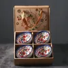 YWDL Japanese Ceramic Cereal Bowl Set Dessert Salad Snack Kitchen Noodle Table Seary Microwave Safe Gift Box 240508