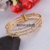 Bangle hand bracelet chain bracelets for women gold plated bangle personalised love multi-layer full drill cross openings bracelet link chain Love Designer women 01