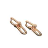 Top Quality Classic T Style Women Lock Hardware Studs Cute Size Designer Real Gold Earrings Wedding Party Love Gifts