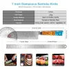 Professionele Santoku -mes Japanse VG 10 Steel Damascus Keuken Santoku Chefs Knife Super Sharp Cleaver Knife -kok Knife