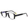 Солнцезащитные очки рамы квадратные модные ацетатные сплавные очки Персонализированные наполовину кадры мужчины и женщины -черепаха черные классические очки ручной работы