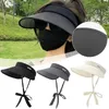Cappelli larghi da donna cappello da sole estate grande cappello top berbase viscere protezione protezione della protezione solare coreana UV pieghevole all'aperto a4n3