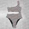 Bikinis clássicos de moda feminina Carta sexy impressão de duas peças Tuas de banho encantadoras Lady Bikini Beach Wear