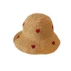 Berets Sun Hat Beach Ladies Летние шляпы для женщин соломенная вязание