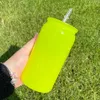 Elegant geformtes Trinken maßgeschneiderte recycelbare Kaffeetasse Neon bunte 16oz Glasbier Dose Gläser für Sublimation und UV -DTF -Wraps, verkauft durch Case