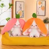 35-75cm Transformed Strawberry Rabbit Doll Plush Toy Little White Rabbit Doll Carrot Rabbit Sleeping Pillow Doll Gift 240507