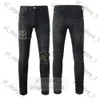 Мужские джинсы дизайнерские штаны Purple Jeans Brand Mens Jeans Jeans Skinny Hole Rupe Biker Bants Skinny Pant High Street Hog