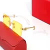 Designerskie okulary przeciwsłoneczne retro okulary bez krawędzi ozdobne Złoty Srebrny szary brązowy brązowe szklanki rogu bawołowego marki oblasy okulary ramy Mężczyźni 2 2718