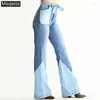 Jeans pour femmes meqeiss 2024 hautes femmes à taille bacent