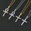 hip Hop Cross Diamds Pendant Necklaces for Men Women Gift Necklace Jewelry Gold Plated Copper Zircs Cuban Link Chain Y7ue#