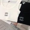 Tabbure de mode Femmes Logo de broderie Tops Femmes Été Short Slim nombril exposée tenue élastique Sports Tanks tricotés