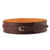 Women Dress Belt Fashion Coat Leather Belt For Women Pin Buckle Cowhide Leather Women Belts Mid-waisted Wide Belt 210407 206T