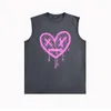 new designer brand mens tank tops trendy fashion sleeveless t shirts summer cotton breathable clothes sports vest ZJBAM115 Paint-splashed heart print vest