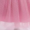 Robes de fille affluée sur les pois bébé filles robes d'été Mesh Fashion Bow Little Princess Christmas d'anniversaire cadeau 1 à 6 ans Vêtements pour enfants