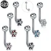 Navel ringen 1 st titanium Christina Vertical Hood Piercings bloem lip ringen opaal sexy lip piercings vch wenkbrauw piercings sieraden d240509