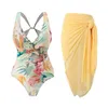 Frauen Badebekleidung Europa und die Vereinigten Staaten einteiligen Badeanzug weiblich Slimming Sexy Rückenless Bikini Sonnenschutzgaze Rock Zwei-teilige Set von
