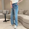 Frauen Jeans Bär Stickerei Mode Frauen weit beinige Hosen Blau Farbe Sommer Capris Hosen