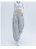 Calças femininas Capris Houzhou Basic Grey Baggy Jogging Sortpants Women Y2K coreano Harajuku Oversize Solid Solid Joggers Track Pants Hippie Troushers Y240509