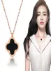 Wholale Ladi Clover Shell Hanger Stainls Steel Rose Gold Women Necklace1012971