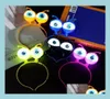 Party Hats Halloween Masquerade Led Flashing Alien Headband LightUp Eyeballs Hair Band Glow Party Supplies Accessories Drinktoppe7493512