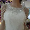 Wraps Jackets 2021 Top Sale Luxurious Crystal Rhinestone Bling Bridal White Lace Wedding Shawl Jacket Bolero Wrap 255x