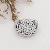 Cluster Rings 925 Silver Original Sweet White Emamel Daisy Bouquet Big Ring for Ladies Fashion Elegant Romantic Gift