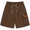 Shorts Designer maschile estate casual ragazzi sciolti shorts etichetta in pelle versatile comoda e traspirante pantaloni split fjws