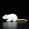 Extra miękkie prawdziwe życie białe szczury Pluszowe zabawki Realistyczne mysie pluszowe zwierzęta hodowlane zabawkowe myszy prezenty edukacyjne zabawki dla dzieci 240507