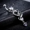 Поз как кольца Kuniu 1pc Fashion Fashion Shape Heart Long Belly Ring Fomens Установленное пирсинг -ювелирные украшения D240509