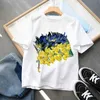 T-shirty urocze ukraińska koszulka chłopca Tshirt ukraińska koszulka harajuku dziecięca koszulka Little Boy Girl Unisex T-Shirtl240509