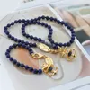 Brand Westwood Blue Gold Stone Beads Ship Anchor Earth Planet Bracelet Instagram Star Style haut de gamme