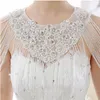Wraps Jackets 2021 Top Sale Luxurious Crystal Rhinestone Bling Bridal White Lace Wedding Shawl Jacket Bolero Wrap 217n