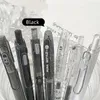 7pcs / ensemble Simplicity Gel Pen Fashion Transparent Solid Color Series Stationnery 0,5 mm Black Ink Scrapbook Student