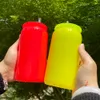 USA Warehouse Neonowe kolory puste sublimacja 16 uncji szkło piwa puszka na okłady UV DTF i sublimacja neon 16 uncji szklana soda puszka szklana kubki z pokrywką PP i słomy 50pcs/etui