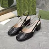 Slingback High Talons Slingback Gucciism chaussures sandales Loafers Femme Pump Mid Talon Mesh noir avec cristaux Sparkling Print Shoes Casticle STRAP STRAP STRAP 5.8 01