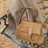 Drawstring Fashion Women Bag Vintage Suede Schouder Casual onderarm vierkante Crossbody Handtas 01-SB-FGQZRM