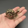 Vintage Pure Copper Mini Snail Small Ornament Desk Decoration Antique Brass Animal Miniature Figurine Craft Tea Pet Incense 240508