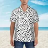 Men's Casual Shirts Dalmatian Dog Print Vacation Shirt Man Black Spotted Hawaiian Short Sleeve Design Vintage Oversized Blouses Gift