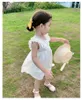 Meisjesjurken Princess Kids Girls Jurken 2022 Nieuwe Summer Lace Princess Dresses Kinderen Solid Color Clothing Baby Wedding Party Vestidos