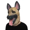Maski imprezowe Maska twarzy zwierząt Niemiec Shepherd pies lateks głowica pełna twarz dla dorosłych sukienka do roli gry Costume Props Halloween Carnival Makeup Q240508