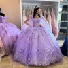 Princesse violette légère quinceanera jolie Cape Puffy Ball Robe Sweet 16 Robe Graduation Robes de bal Vestidos de 15 Anos 0509
