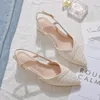 Lässige Schuhe modische High Heels Feminine Teminine French Fairy Style Spitze