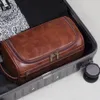 Bolsa de tocador de cuero para hombres Kit Dopp Dopp Mens colgante Bolsa de aseo de trabajo Bolsa de tocador para viajar una bolsa cosmética grande para T 240504