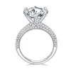 Luxury 5ct Big Moissanite Diamond Diamond Anello bianco Plactato 925 Anello nuziale di moissanite in argento sterling per donne