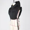 Kadınlar Ceketler Moda Kısa Kapşonlu Yelek Fermuar Dış Giyim Rüzgar Dergisi Cep Sıcak Katlar Ücretsiz Gemi