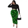 Vestidos de trabalho tamanho grande 4xl 5xl Mulher mangas compridas camiseta moda moda impressão de bodycon skirt skirt sexy ladies party roupas de festa outono